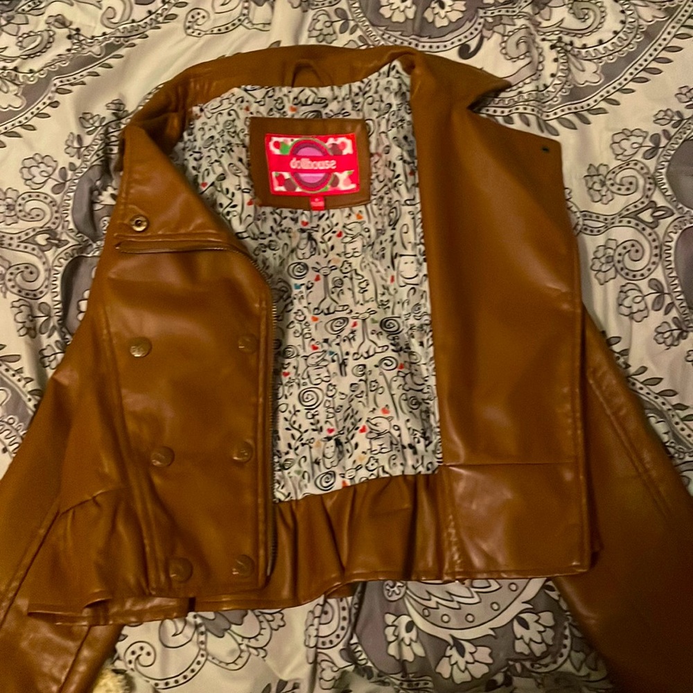 Doll house brown leather jacket